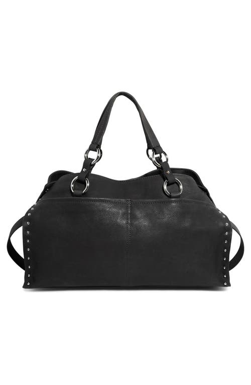 Aimee Large Rodeo Leather Satchel In Black