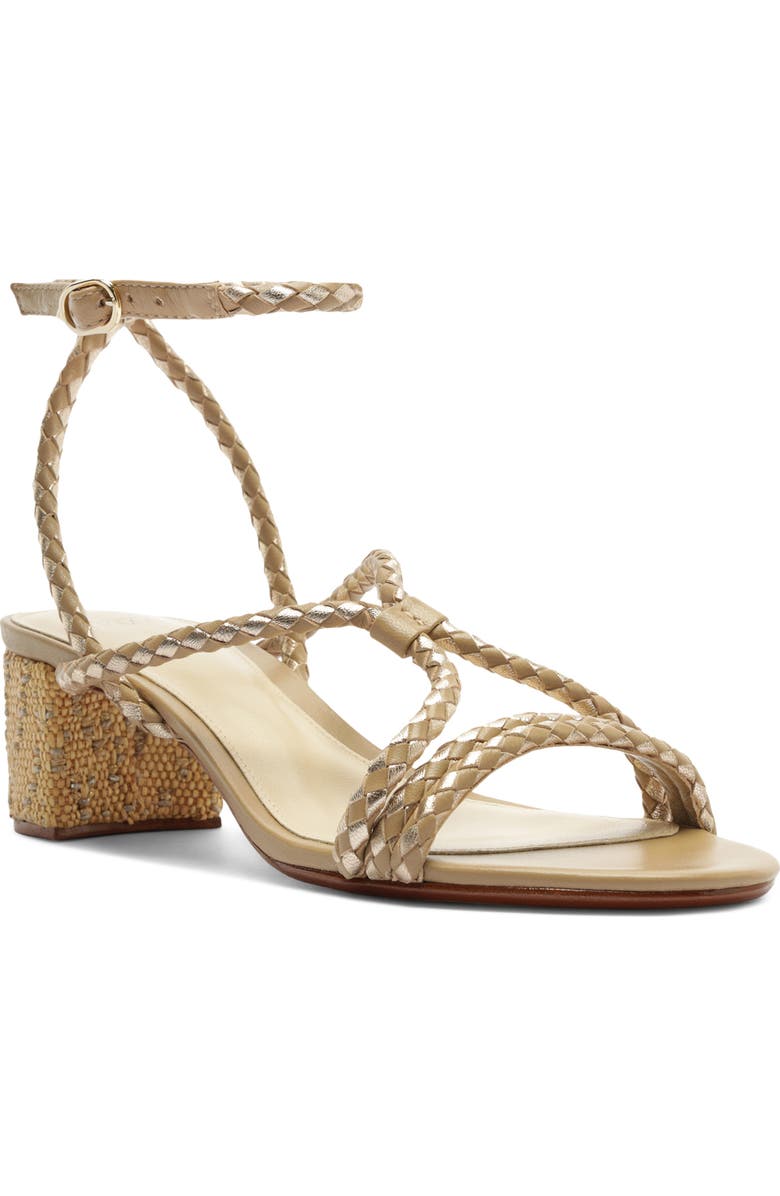 Alexandre Birman Elba Block Heel Sandal, Main, color, Semolina/ Golden