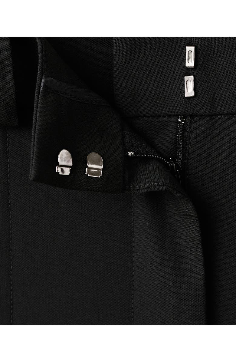 MANGO Pleated Straight Leg Pants with Side Zip Hems, Alternate, color, Black