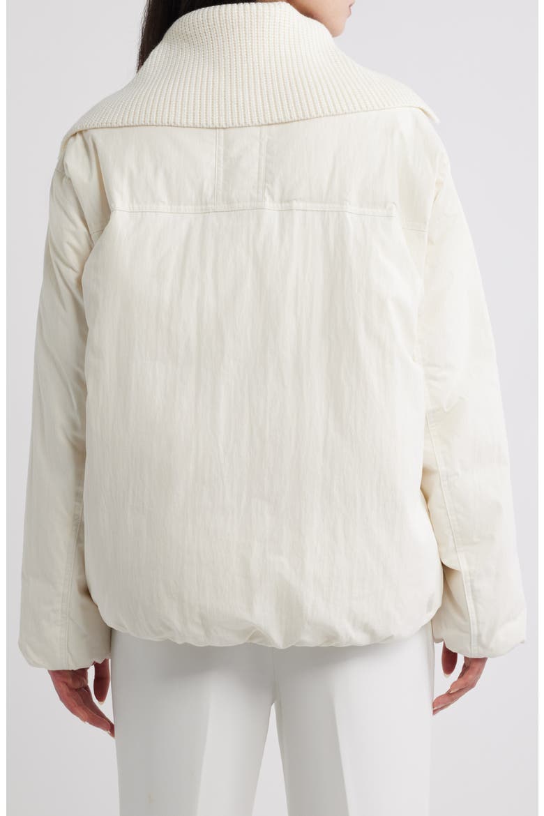 Knit Collar Down Jacket, Alternate, color, OFF WHITE