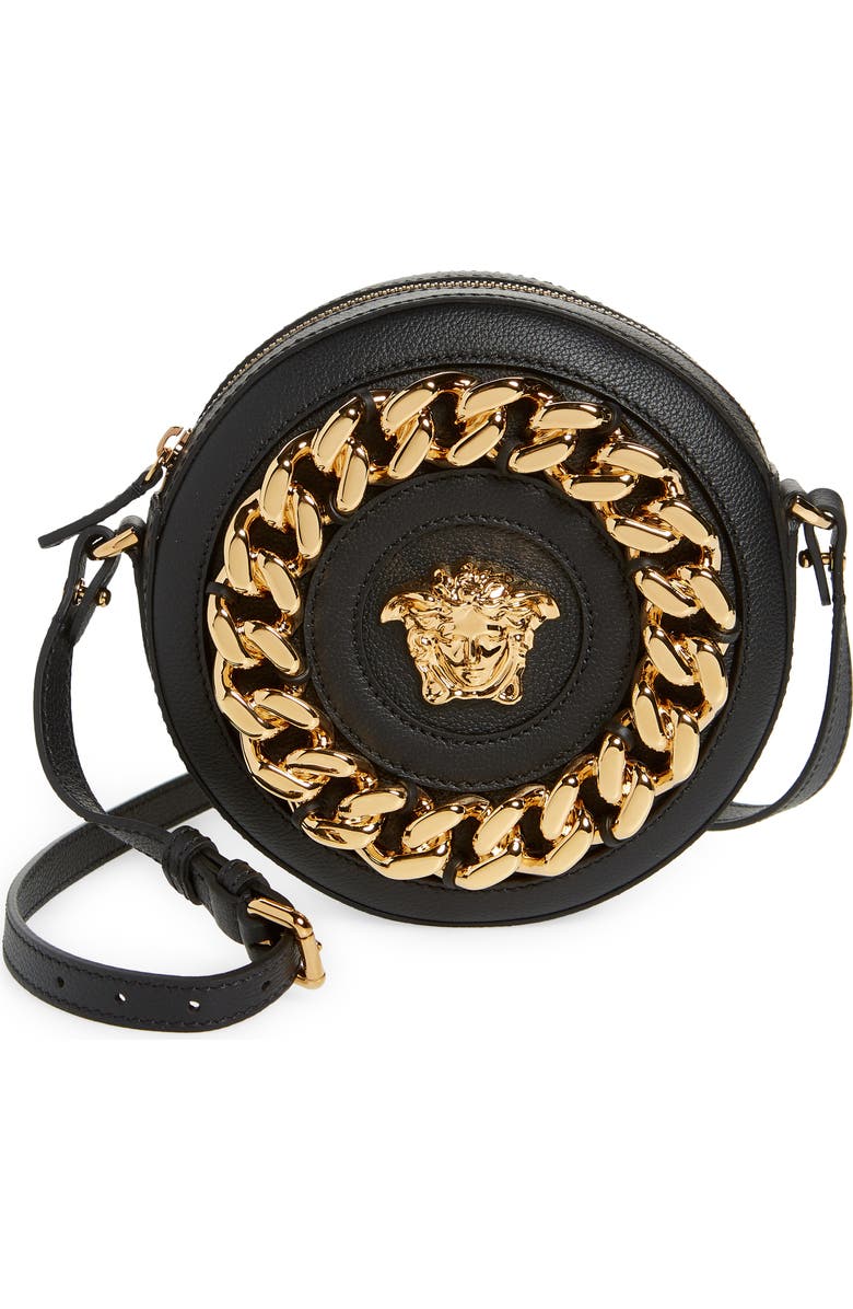 Versace Medusa Chain Round Crossbody Camera Bag, Main, color,