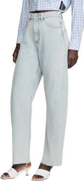 SANDRO Faded barrel cotton jeans