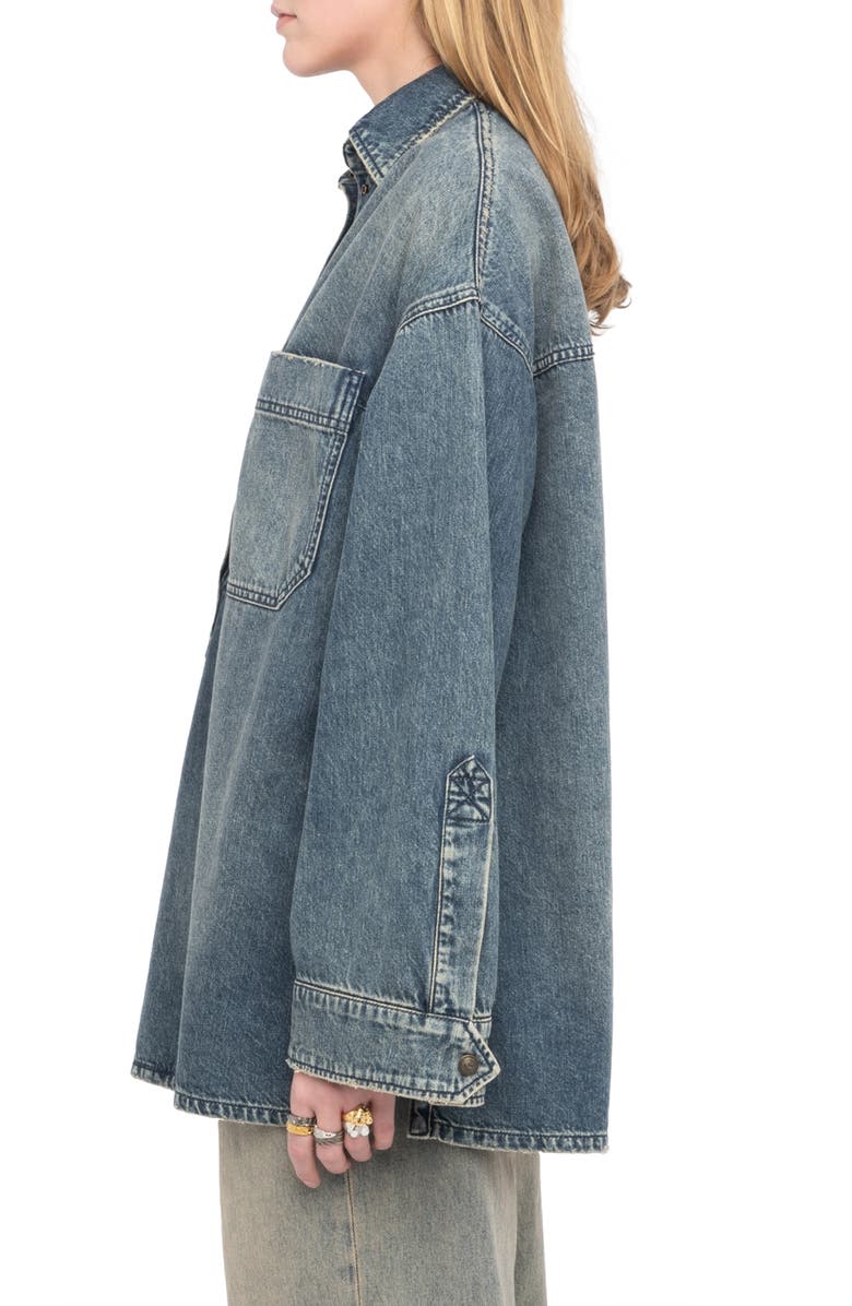 Zadig & Voltaire Timona Oversize Denim Shirt, Alternate, color, Medium Blue