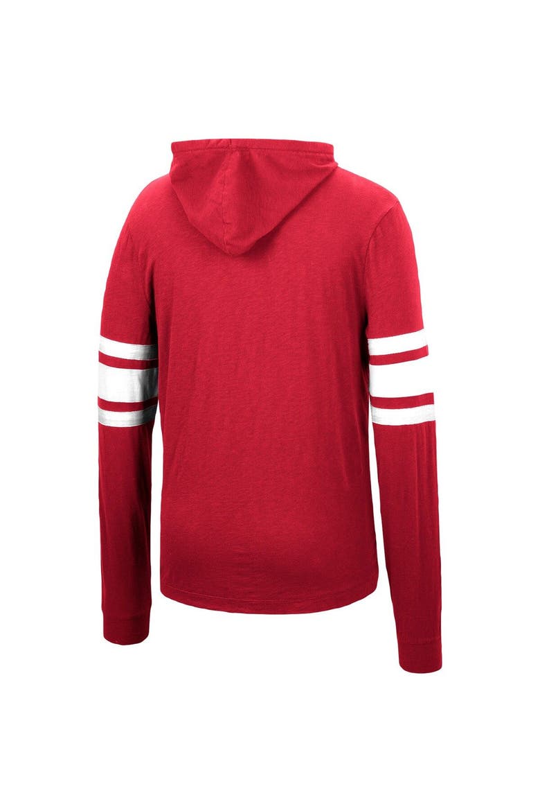 Men's Colosseum Crimson Washington State Cougars Lebowski Hoodie Long Sleeve T-Shirt, Alternate, color, Crimson