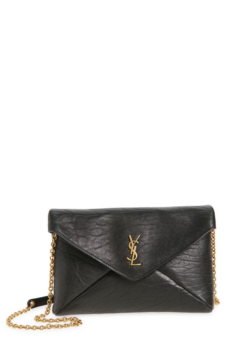 Saint Laurent Cassandre Leather Pouch, Main, color, 