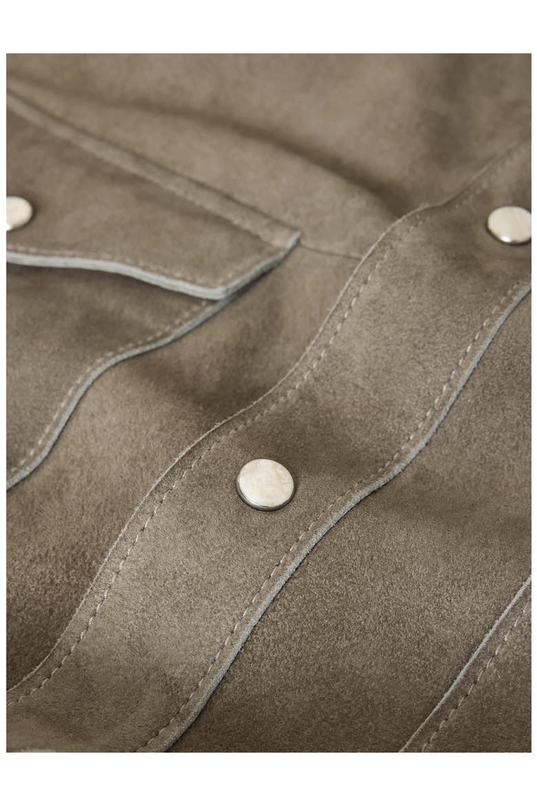 Sage Suede Shirt Jacket, Alternate, color, HAZE GREY