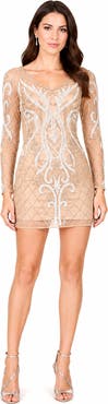 LARA New York Beaded Faux-Wrap V-Neck Bridal Gown