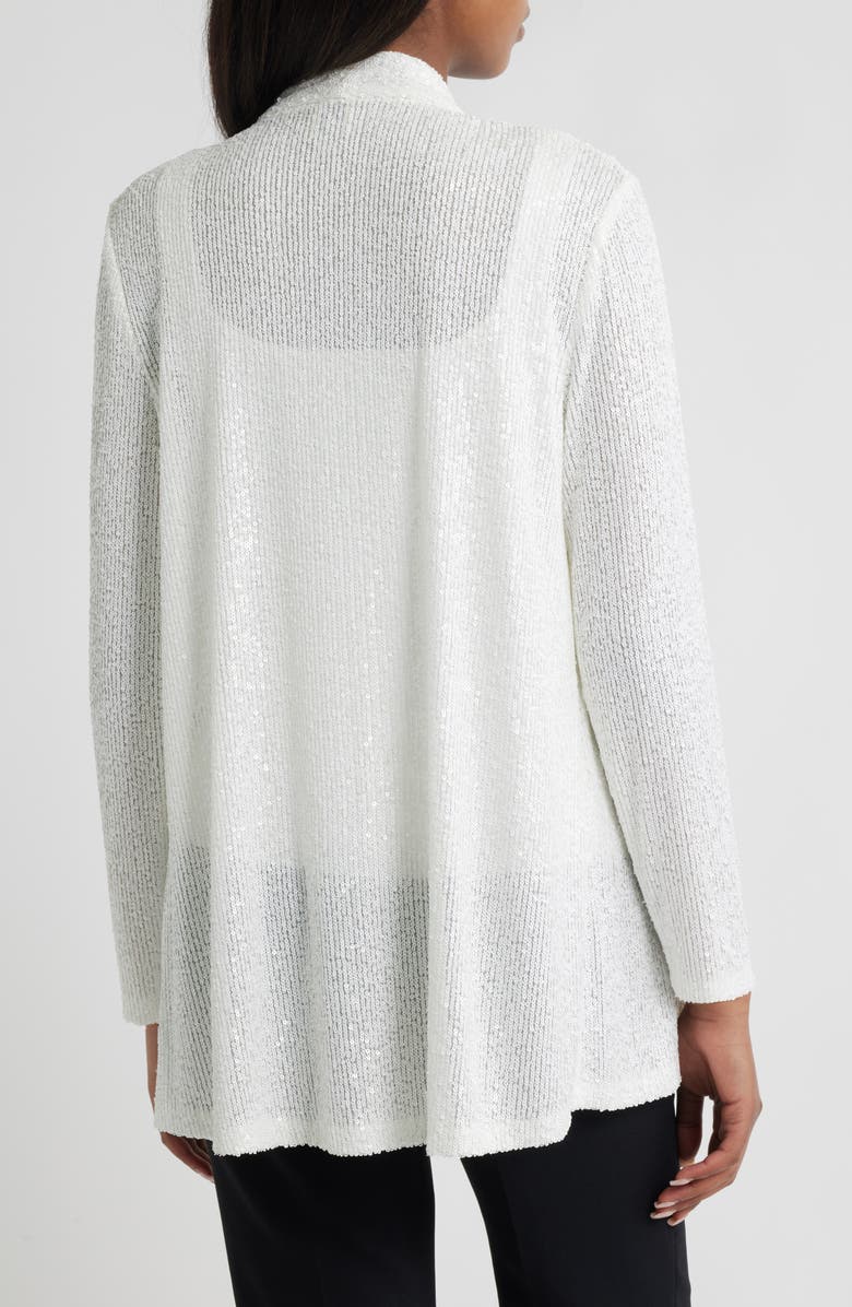 Anne Klein Sequin Draped Open Front Cardigan, Alternate, color,
