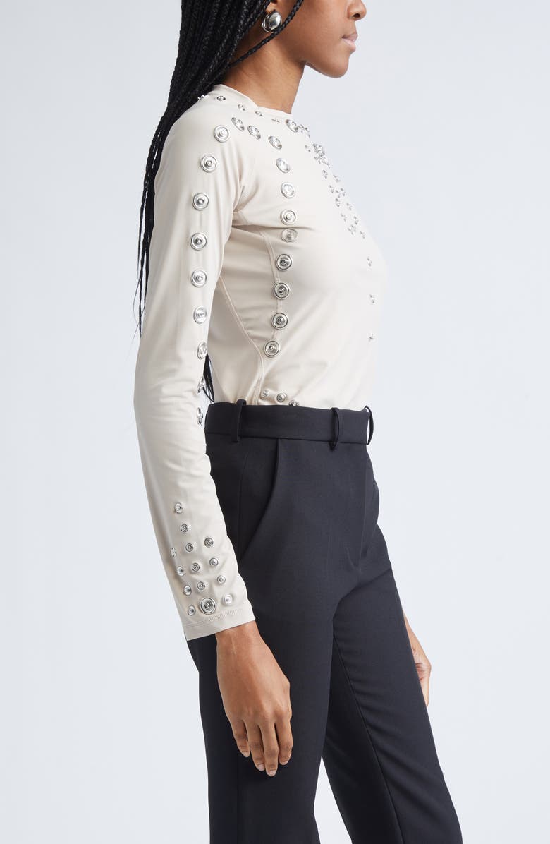 Coperni Snap Detail Jersey Top, Alternate, color, Beige