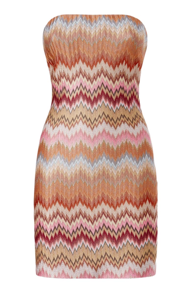 Missoni Viscose Chevron Snake-pattern Mini Dress, Alternate, color, Green& Brown