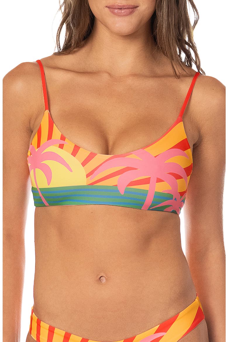Jungle Sway Lanai Reversible Bikini Top, Main, color, OPEN YELLOW