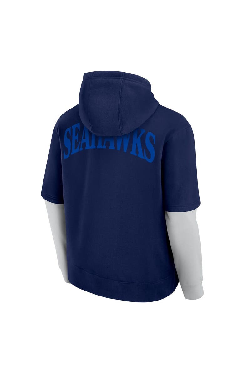 FANATICS Unisex Fanatics  College Navy Seattle Seahawks Sleek Elements Pullover Hoodie, Alternate, color, College Navy