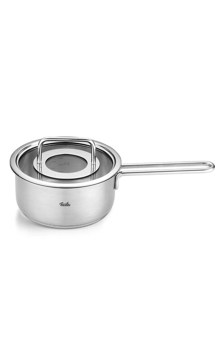 Fissler Pure Collection Stainless Steel Saucepan with Glass Lid, Main, color, Stainless Steel