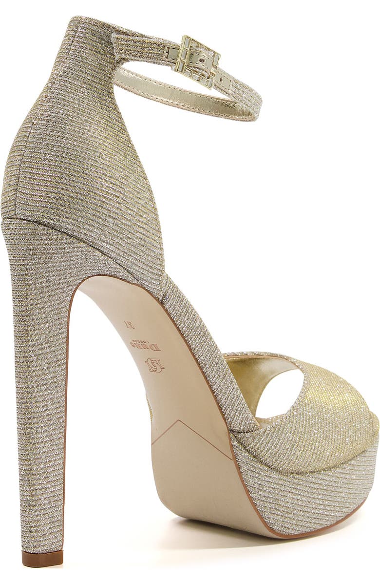 Dune London Mascots Platform Ankle Strap Sandal, Alternate, color, Gold