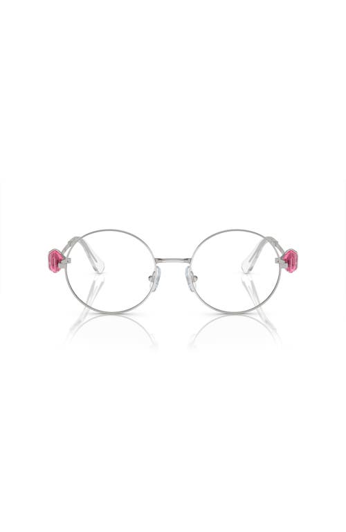 Swarovski 53mm Round Optical Glasses In Metallic