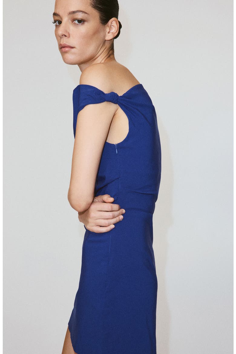 Asymmetrical Neckline Minidress, Alternate, color, BLUE