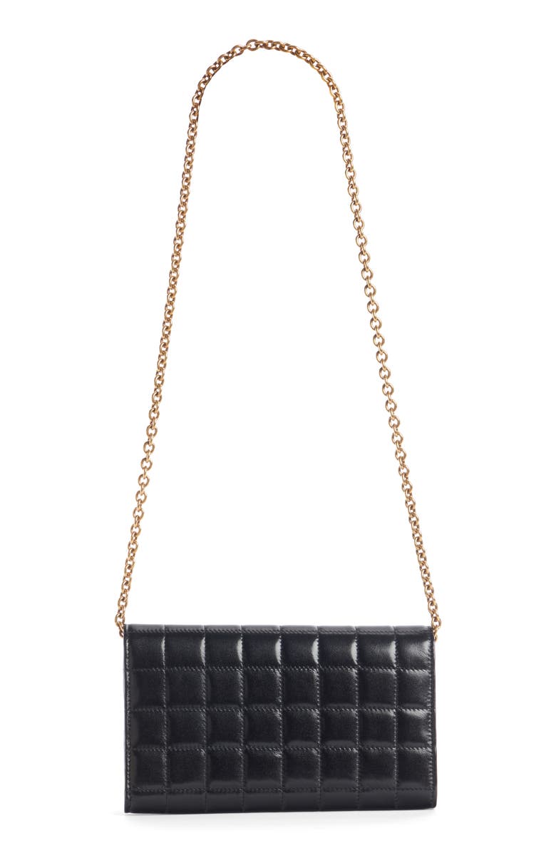 Saint Laurent Le Maillon Leather Wallet on a Chain, Alternate, color, 