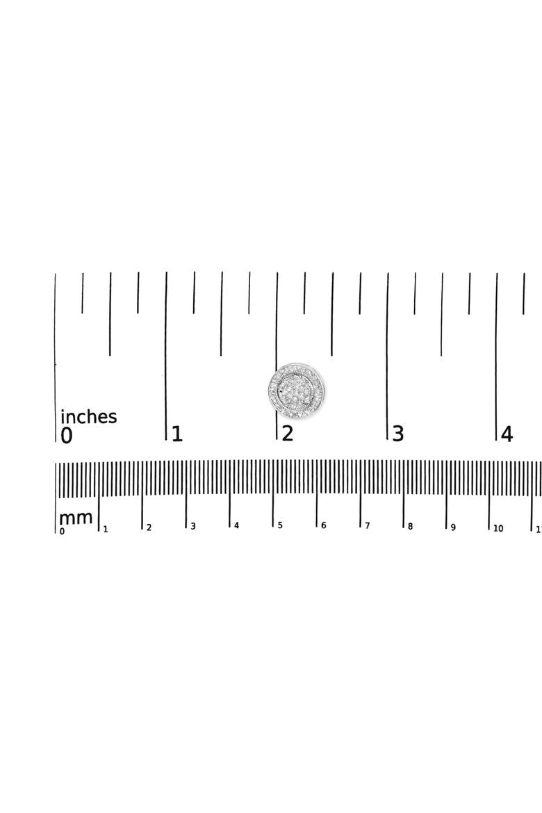 .925 Sterling Silver 3/4 Cttw Diamond Composite and Halo Stud Earrings, Alternate, color, Silver