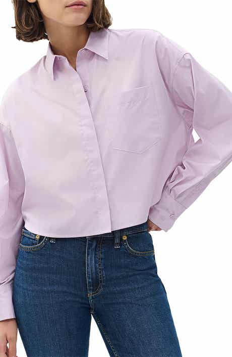rag & bone Marin Crop Cotton Button-Up Shirt