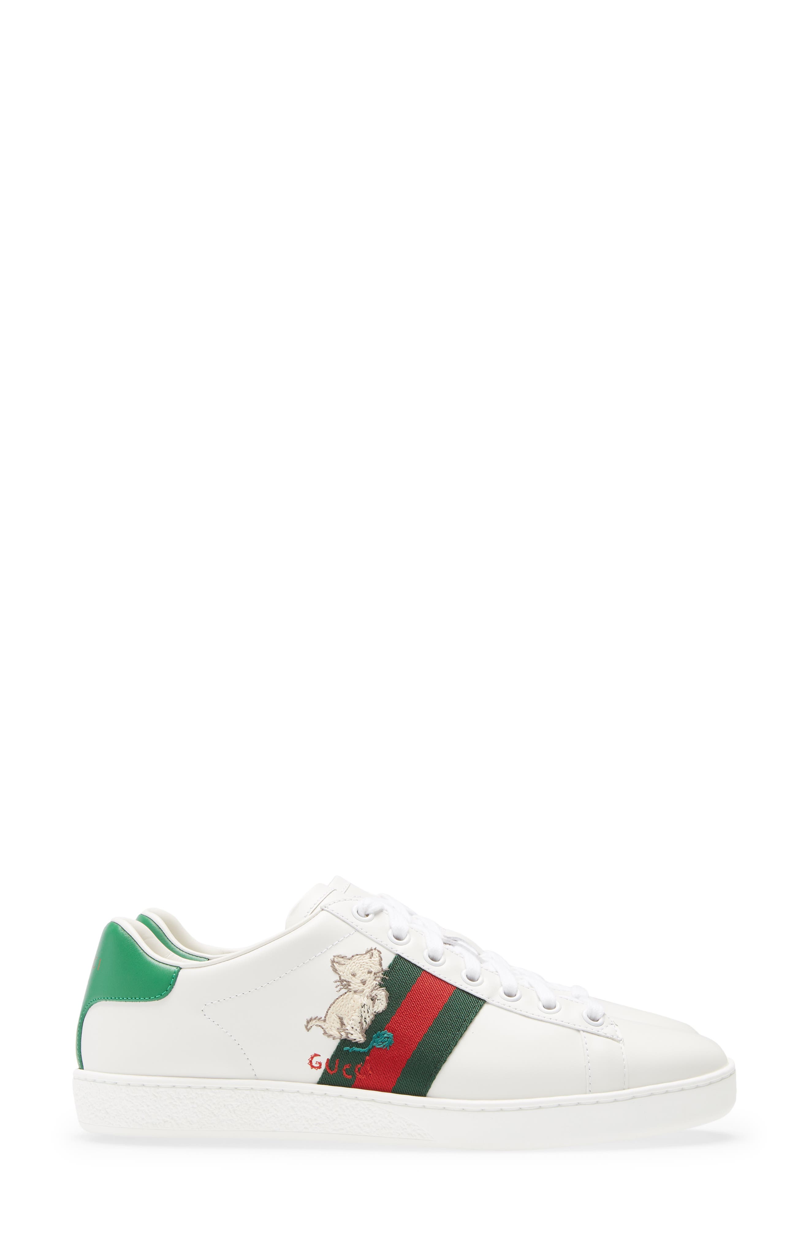 Gucci New Ace Embroidered Tennis Sneaker, Alternate, color, 