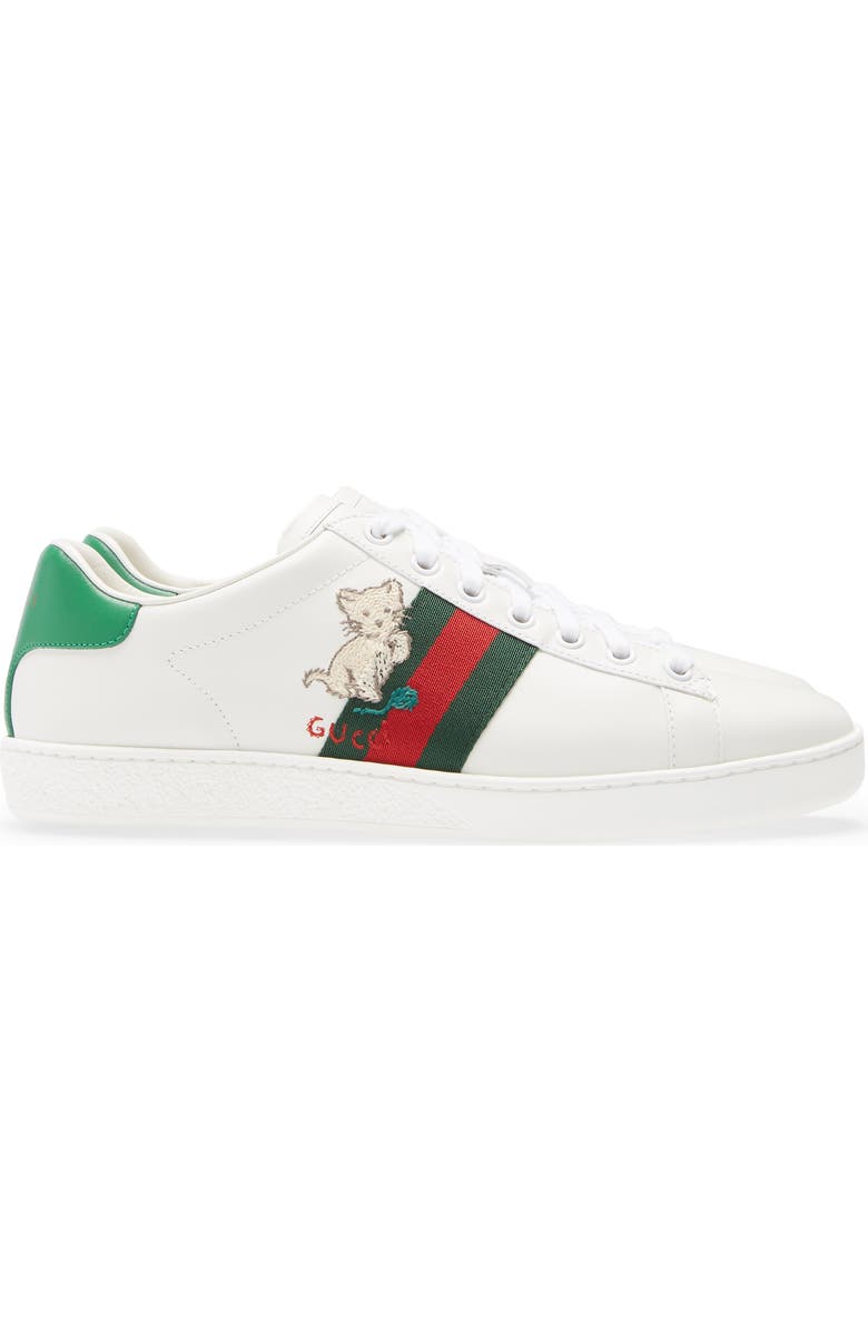 Gucci New Ace Embroidered Tennis Sneaker, Alternate, color,