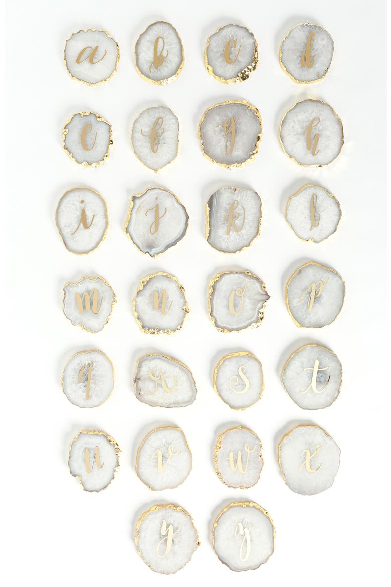 Monogram Agate Coaster, Alternate, color, W