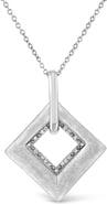 Haus of Brilliance .925 Sterling Silver Pave-Set Diamond Accent Kite Shape Pendant Necklace