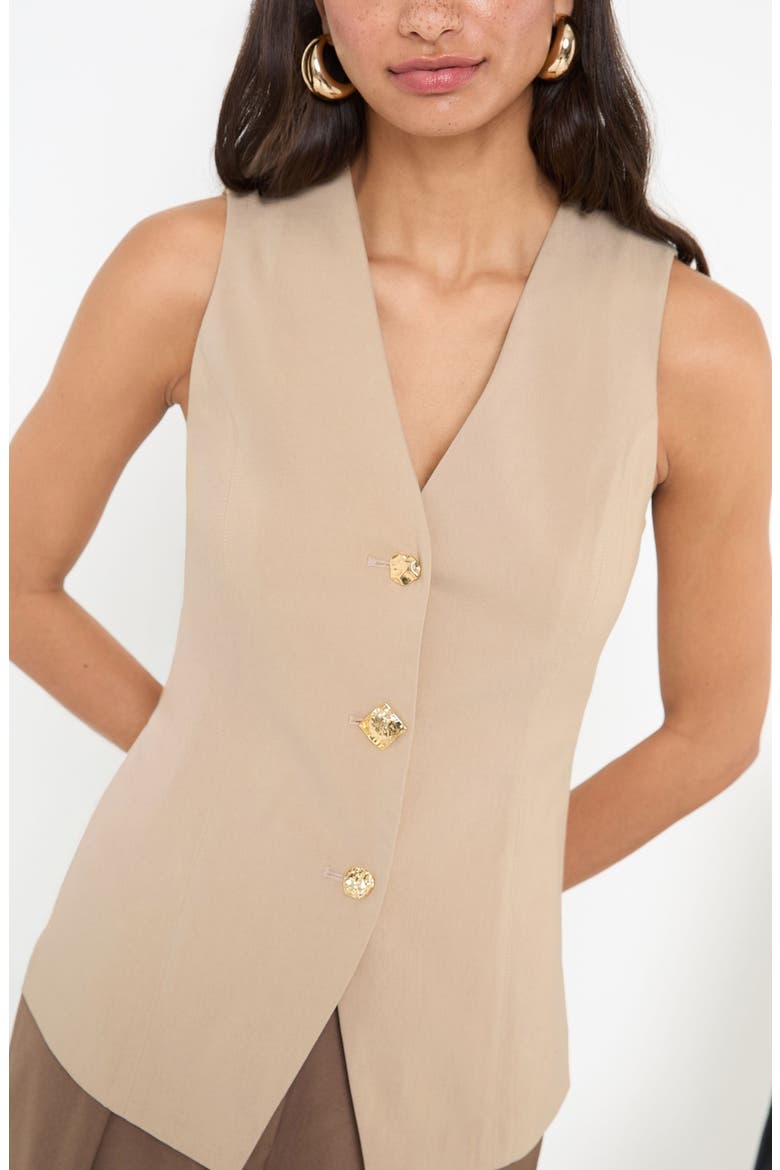 Button-Up Vest, Alternate, color, CREAM