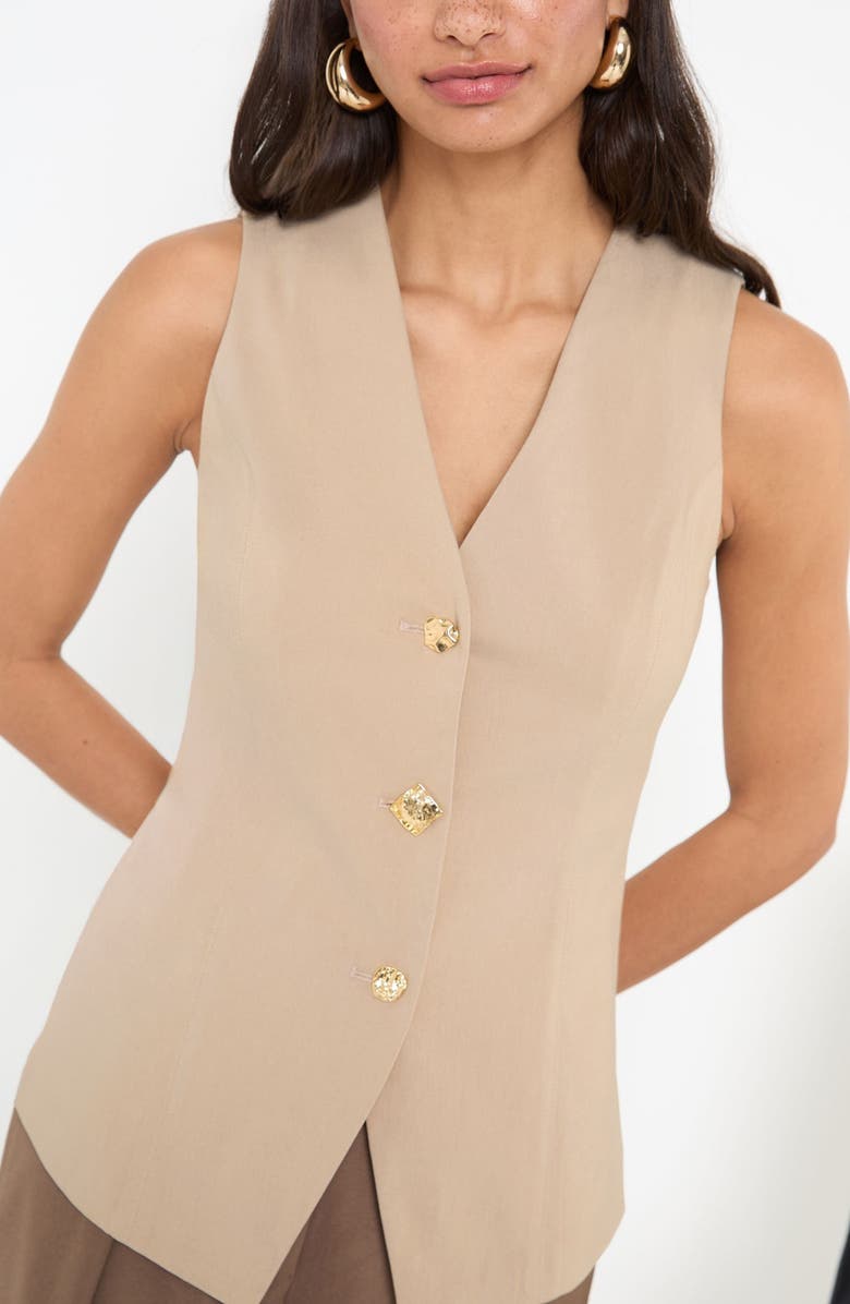 Friends Like These Button-Up Vest, Alternate, color, Cream