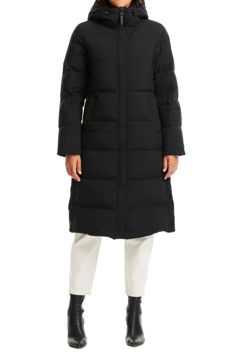 Sanctuary Water Resistant 700 Fill Power Down Hooded Long Coat, Main, color,
