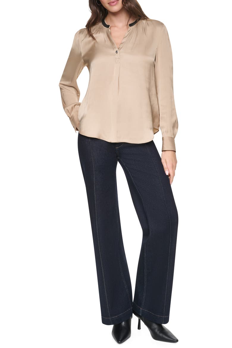 Park Satin Top, Alternate, color, TRAVERTINE