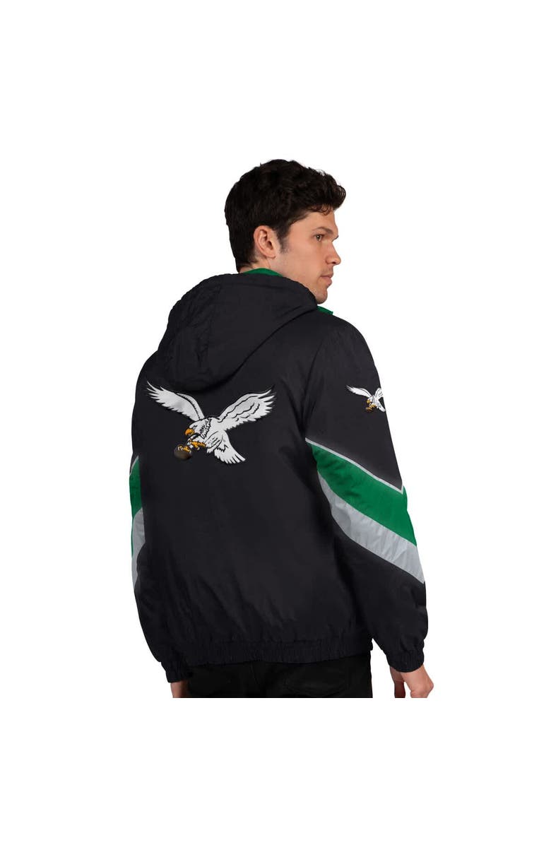 STARTER Men's Starter Black Philadelphia Eagles Thursday Night Gridiron Vintage Logo Full-Zip Hoodie, Alternate, color, Black