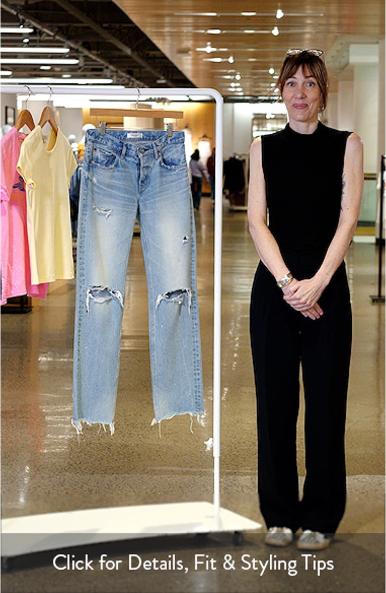 Odessa Ripped Ankle Straight Leg Jeans, sales video thumbnail