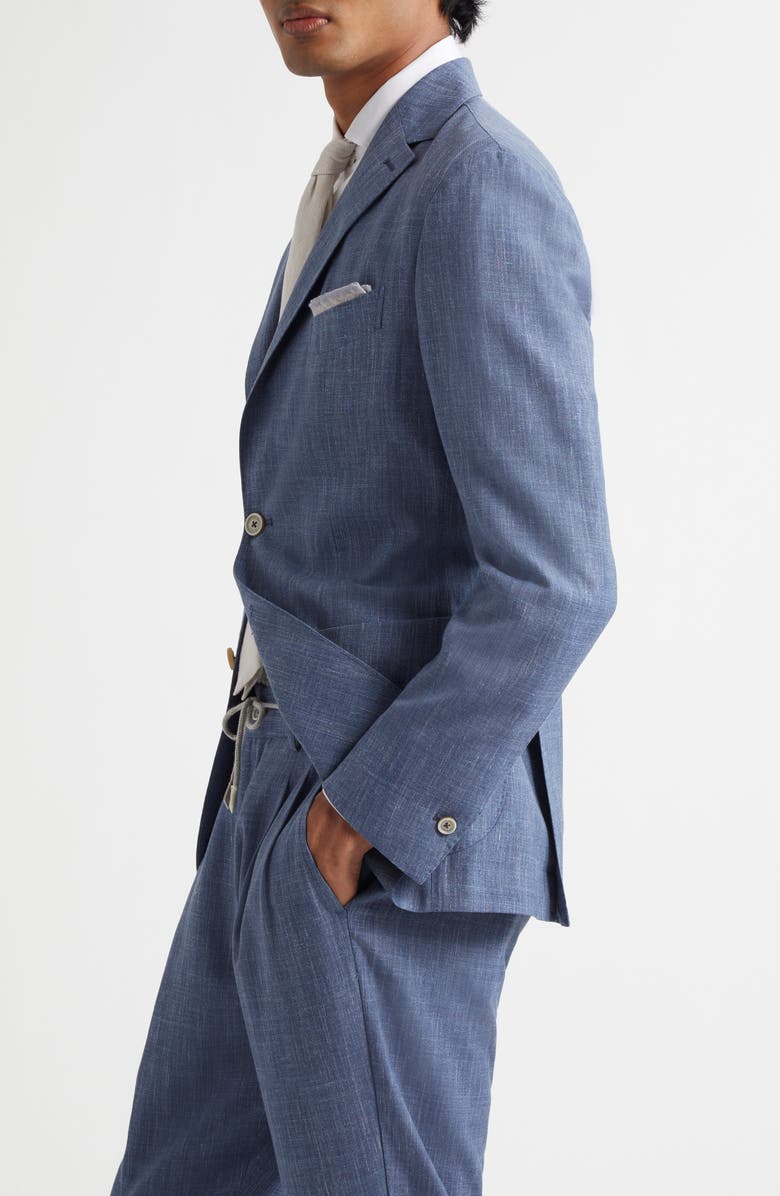 Eleventy Unstructured Linen & Wool Blend Sport Coat, Alternate, color, 08N Zucchero