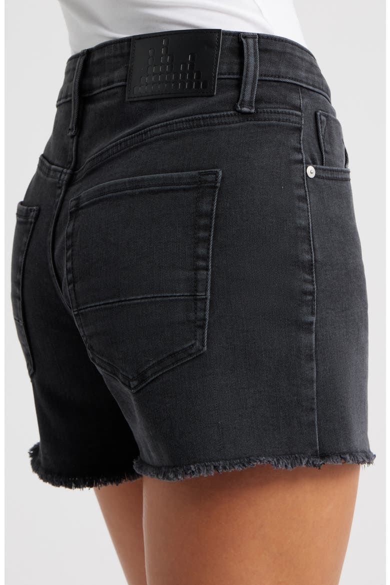 Frayed Denim Shorts, Alternate, color, BLACK