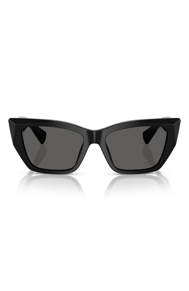 Tiffany & Co. 54mm Cat Eye Sunglasses, Main, color, Black/ Dark Grey