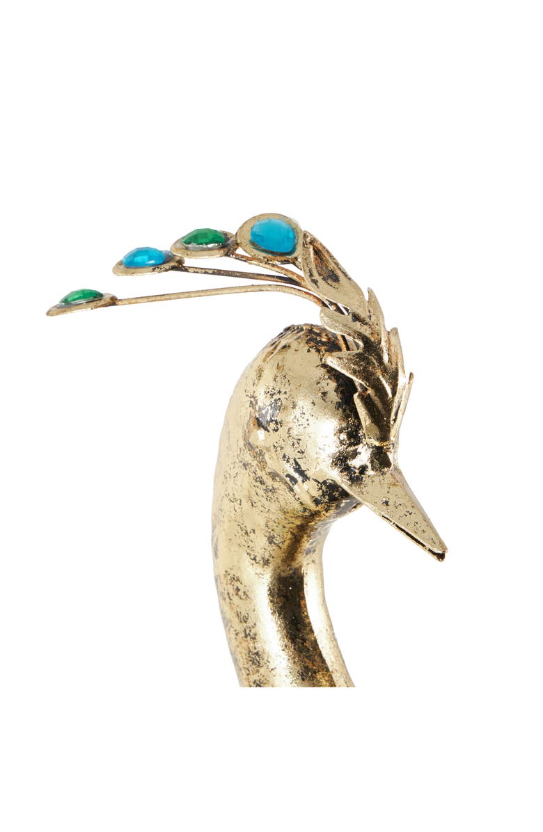 UMA Crystal Peacock Garden Sculpture, Alternate, color, Goldtone