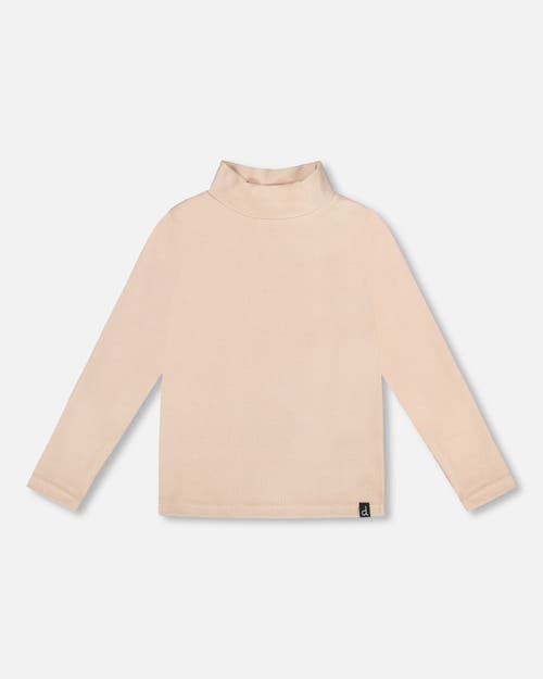 Deux Par Deux Super Soft Ribbed Mock Neck Top In Neutral