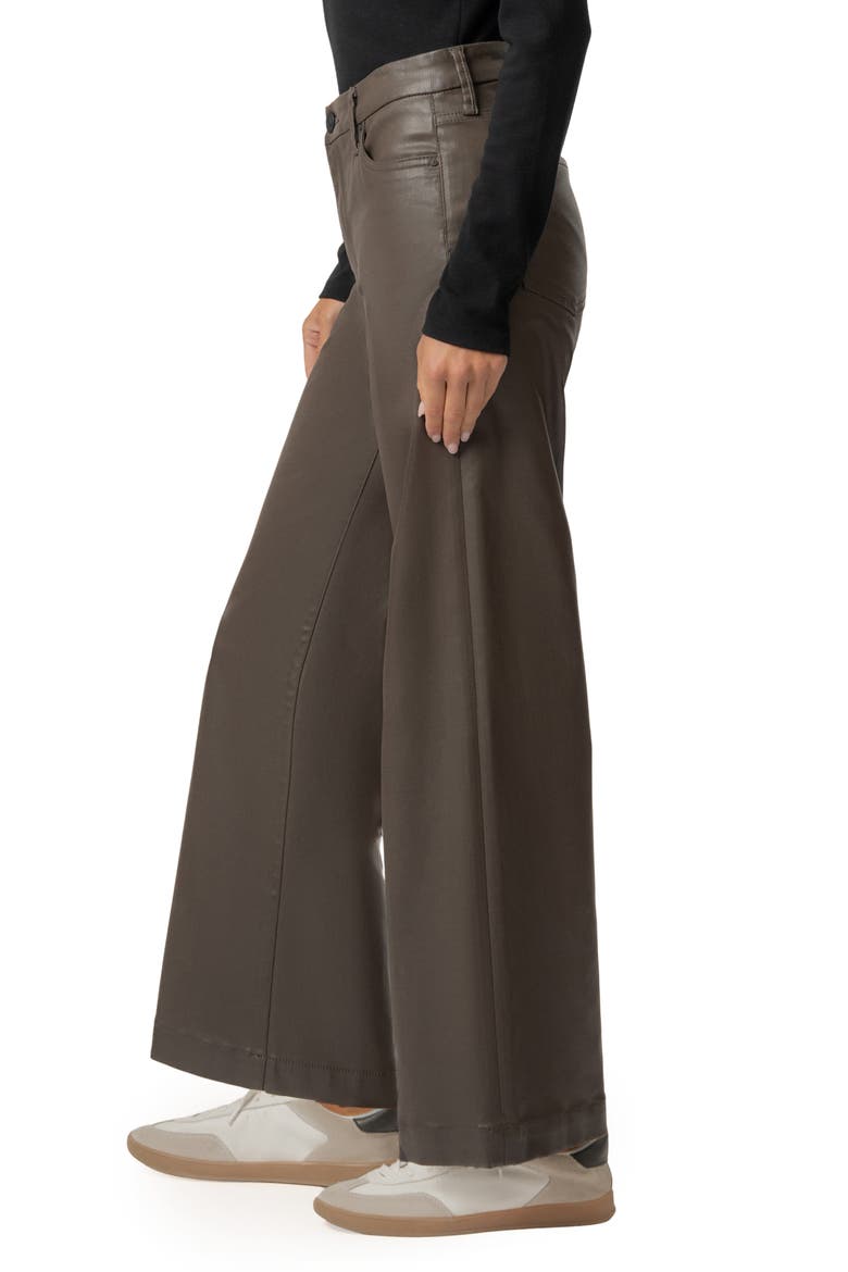 Meg Coated High Waist Wide Leg Ankle Jeans, Alternate, color, TOFFEE