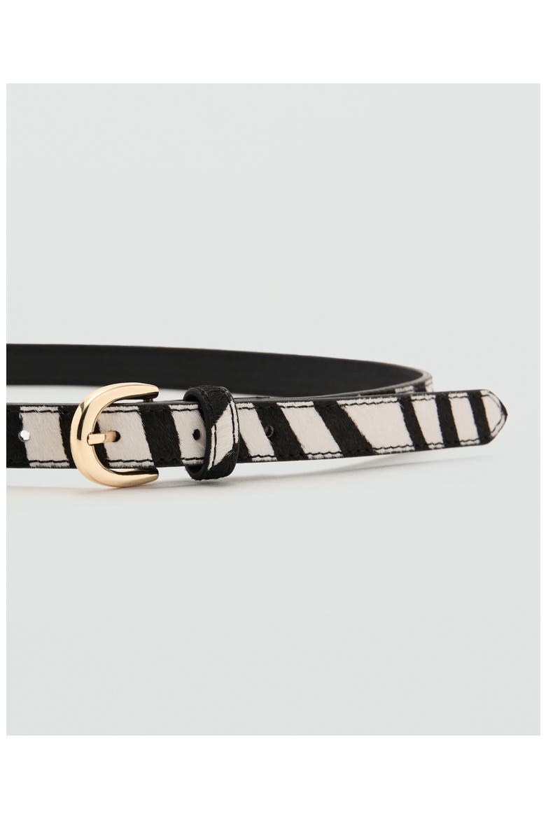 Animal Print Calf Hair Belt, Alternate, color, BLACK