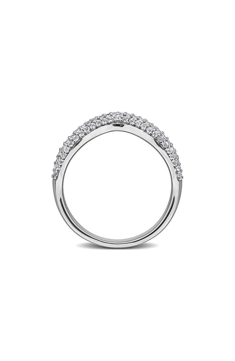 DELMAR White Topaz Curved Band Ring, Alternate, color, Silver/ White