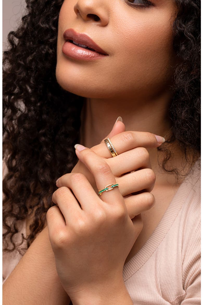 El Mar Emerald Ring (Nordstrom Exclusive), Alternate, color, 14KY