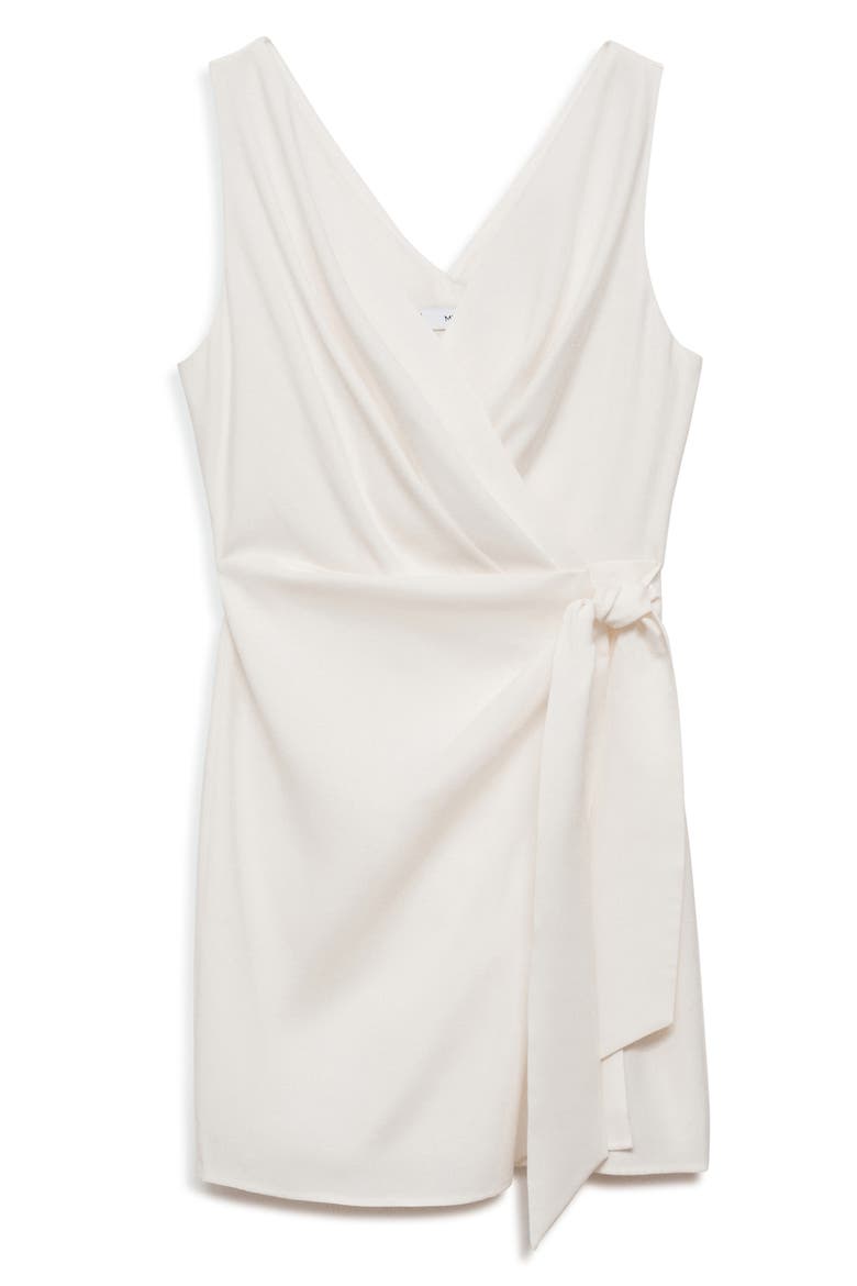 Sleeveless Wrap Minidress, Alternate, color, OFF WHITE