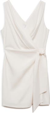 MANGO Sleeveless Wrap Minidress