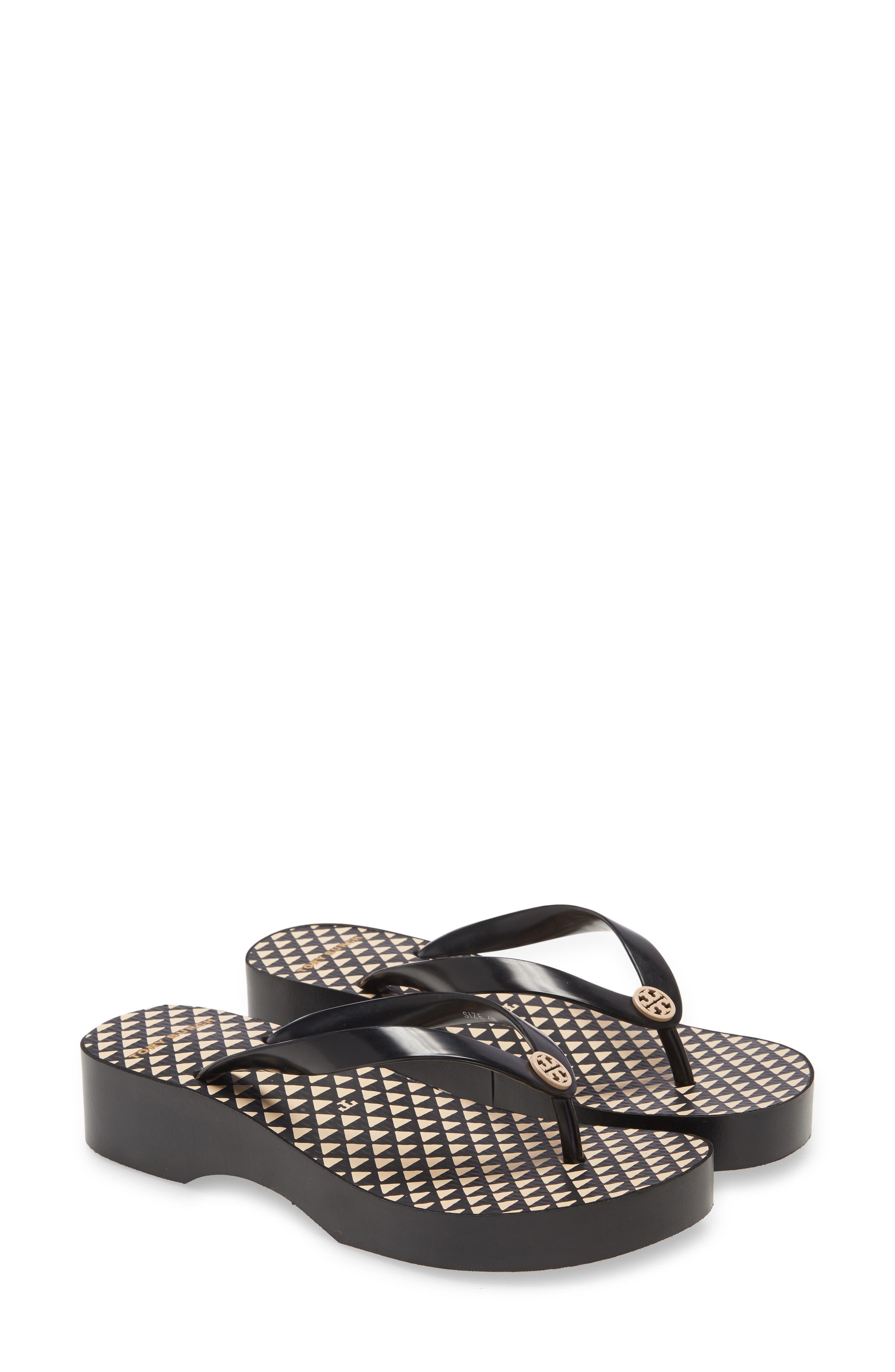 Wedge Flip Flop, Main, color, TRIANGLE GEO VISCOSE