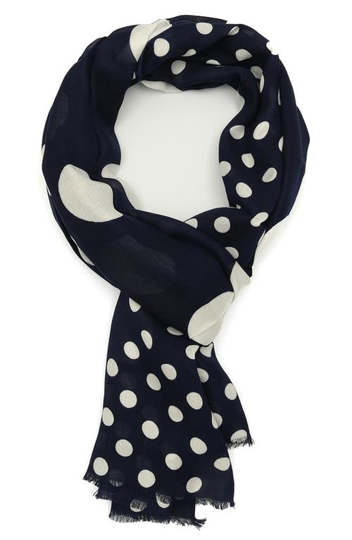 Shop Kate Spade New York Breezy Dot Oblong Scarf In Planetary Navy/cream