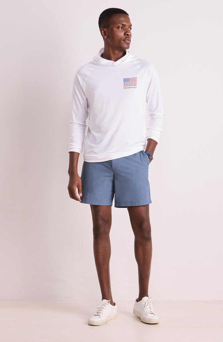 vineyard vines Whale Flag Long Sleeve Hooded Rashguard, Alternate, color, 