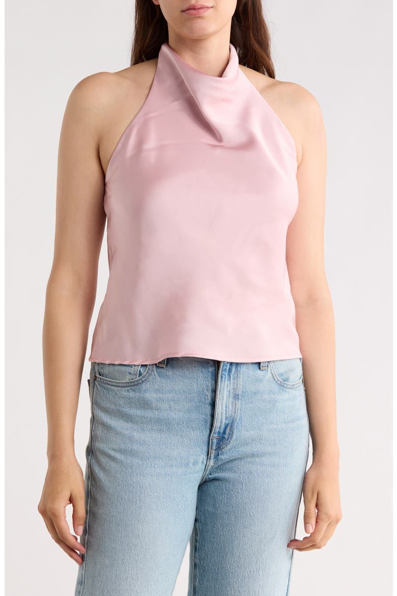 Satin Halter Top, Main, color, BABY PINK