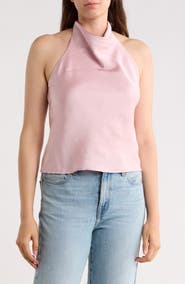 Renee C Satin Halter Top