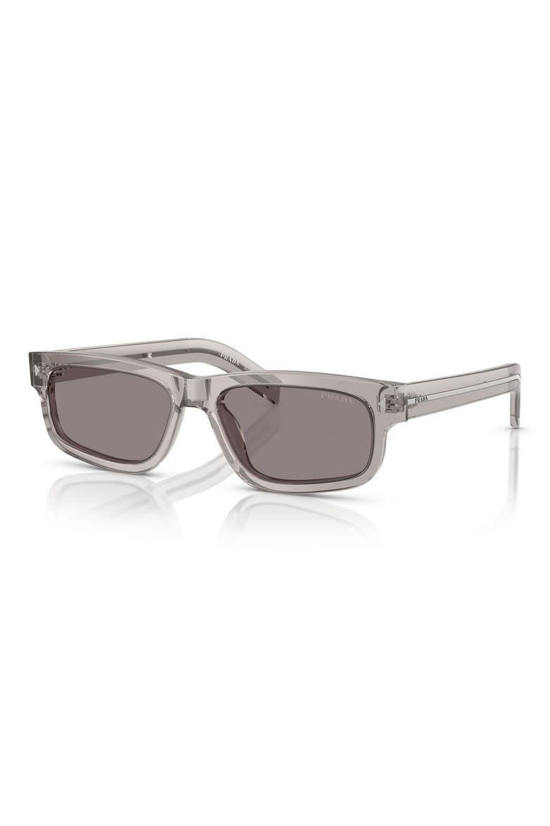 57mm Rectangular Sunglasses, Alternate, color, HEMATITE / GREY